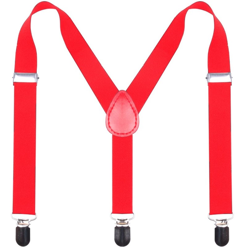 GUCHOL Suspenders for Kids,Toddler - Adjustable Elastic Suspender for Baby,Boys,Girls,Suitable for 1 to 6 old (Red) - Image 1